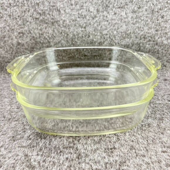 ✅2- Fire-King 3 Qt Glass Baking Dish ovenware #449 Roaster/Cookware 10x10x3 USA - Picture 2 of 7